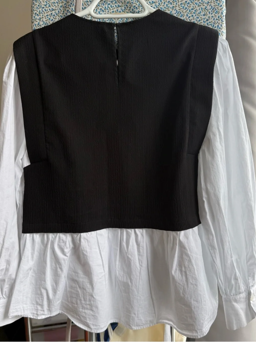 Zara puff sleeve combined top XS - Picture 3 of 3